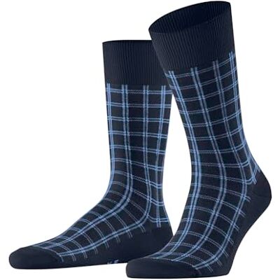 FALKE homme Modern Tailor chaussettes respirantes coton renforcées couture plate sans pression aux orteils motif tendance à carreaux pour vie quotidienne travail 1 paire FALKE homme Modern Tailor chaussettes respirantes coton renforcées couture plate sans pression aux orteils motif tendance à carreaux pour vie quotidienne travail 1 paire
