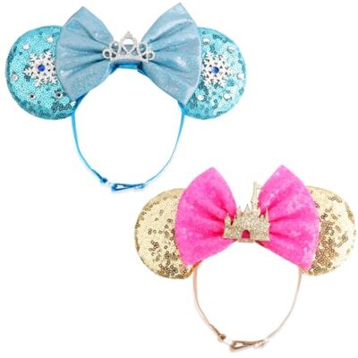 DRESHOW Minnie Oreilles Bandeaux Souris Oreilles Paillettes Arc Bandeaux Ajustable élastique Bandeau Paillettes Fête Décoration Costume Cosplay pour Femmes DRESHOW Minnie Oreilles Bandeaux Souris Oreilles Paillettes Arc Bandeaux Ajustable élastique Bandeau Paillettes Fête Décoration Costume Cosplay pour Femmes