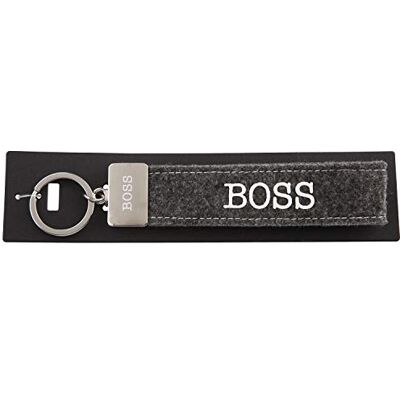 Depesche 4298-017 Porte-clés à passants en feutre avec finition métallique gravée et impression emblématique Boss, gris, env. 18,7 x 4,4 x 1 cm Depesche 4298-017 Porte-clés à passants en feutre avec finition métallique gravée et impression emblématique Boss, gris, env. 18,7 x 4,4 x 1 cm