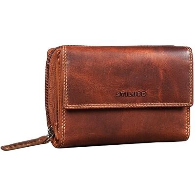 STILORD "Thea" Porte-monnaie en Cuir pour Femmes Portefeuille RFID Vintage avec Protection NFC Wallet avec Fermeture Éclair et Boîte Cadeau Cuir véritable Couleur:salerno marron STILORD "Thea" Porte-monnaie en Cuir pour Femmes Portefeuille RFID Vintage avec Protection NFC Wallet avec Fermeture Éclair et Boîte Cadeau Cuir véritable Couleur:salerno marron