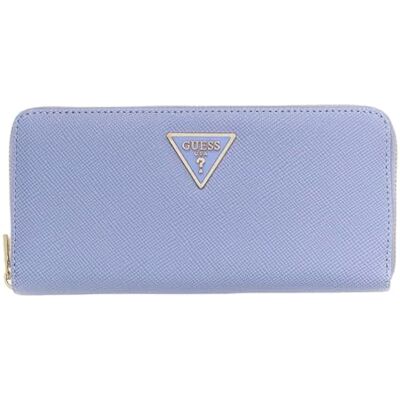 GUESS Porte-Monnaie Laurel II Large Zip Around Wallet Grey Blue Bleu Gris GUESS Porte-Monnaie Laurel II Large Zip Around Wallet Grey Blue Bleu Gris