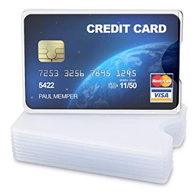 kwmobile 10x Étui carte bancaire Set protège carte en plastique Carte de crédit assurance maladie Carte de visite de fidélité Transparent kwmobile 10x Étui carte bancaire Set protège carte en plastique Carte de crédit assurance maladie Carte de visite de fidélité Transparent