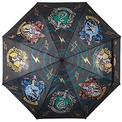 Bioworld Parapluie officiel de Harry Potter Hogwarts Crests Compact Color Reactive Bioworld Parapluie officiel de Harry Potter Hogwarts Crests Compact Color Reactive