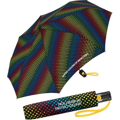 United Benetton Mini parapluie de poche automatique à pois, Dancing Dots, 95 cm United Benetton Mini parapluie de poche automatique à pois, Dancing Dots, 95 cm