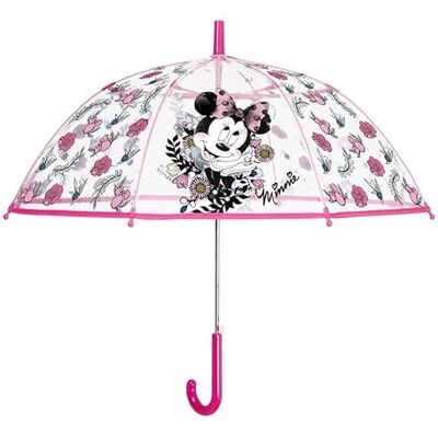 PERLETTI Parapluie automatique Transparent Minnie Disney 45 cm, Sport, Multicolore PERLETTI Parapluie automatique Transparent Minnie Disney 45 cm, Sport, Multicolore