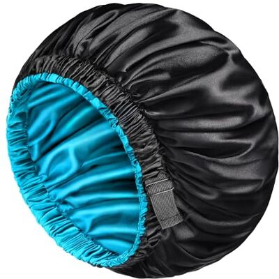mikimini Bonnet en Satin pour Hommes et Femmes, Bonnet de Couchage Double Couche réversible pour Tresses de Cheveux avec Bande élastique réglable antidérapante Super Doux (XL, Noir/Bleu) mikimini Bonnet en Satin pour Hommes et Femmes, Bonnet de Couchage Double Couche réversible pour Tresses de Cheveux avec Bande élastique réglable antidérapante Super Doux (XL, Noir/Bleu)