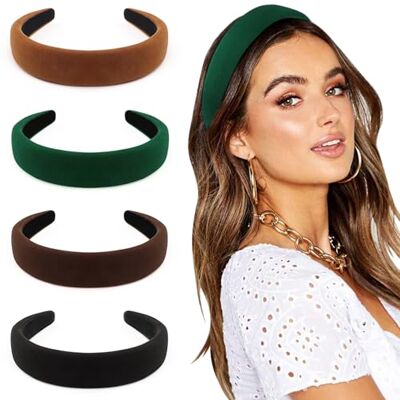 DRESHOW 4 Pièces Bandeaux pour Femmes et Filles Velours Doux Bandeau Mode Boho Large Barrettes à cheveux Non glissant Cheveux Accessoires DRESHOW 4 Pièces Bandeaux pour Femmes et Filles Velours Doux Bandeau Mode Boho Large Barrettes à cheveux Non glissant Cheveux Accessoires