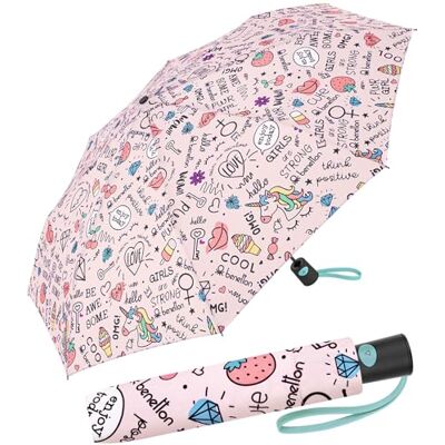 United Benetton Mini parapluie de poche automatique à pois, Fille, 95 cm United Benetton Mini parapluie de poche automatique à pois, Fille, 95 cm