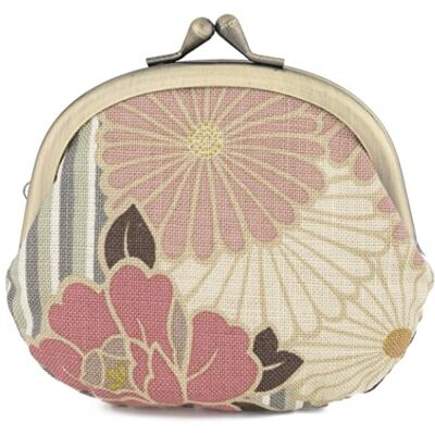 NOREN Porte-monnaie à boucle florale (petite trousse de maquillage ovale) / fabriqué au Japon Kiss-Lock porte-monnaie portefeuille minuscule trousse de maquillage pour femme, Petite pochette/fleur rétro NOREN Porte-monnaie à boucle florale (petite trousse de maquillage ovale) / fabriqué au Japon Kiss-Lock porte-monnaie portefeuille minuscule trousse de maquillage pour femme, Petite pochette/fleur rétro