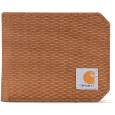 Carhartt Portefeuille à deux volets et porte-documents pour homme, disponible en cuir et en toile, Canard en nylon ( Brown), taille unique Carhartt Portefeuille à deux volets et porte-documents pour homme, disponible en cuir et en toile, Canard en nylon ( Brown), taille unique