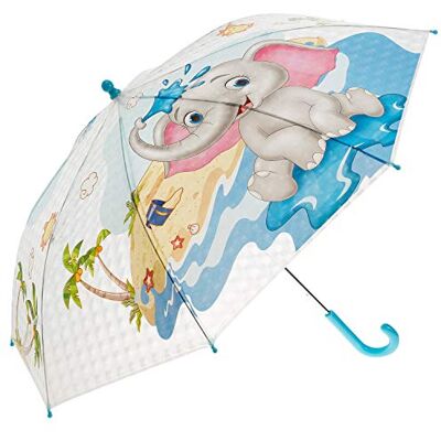 Idena Parapluie pour enfants pour garçons et filles., Transparent, multicolore., 66 cm, Éléphant Idena Parapluie pour enfants pour garçons et filles., Transparent, multicolore., 66 cm, Éléphant