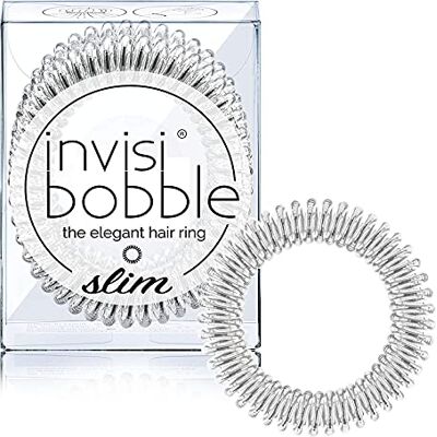 Invisibobble Élastiques Spirales Argenté Slim Chrome X3 Élastique en Spirale pour Femme et Homme Elastique Invisible Cheveux sans Traces Tenue Forte Invisibobble Élastiques Spirales Argenté Slim Chrome X3 Élastique en Spirale pour Femme et Homme Elastique Invisible Cheveux sans Traces Tenue Forte