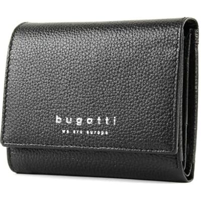 bugatti Petit portefeuille femme Linda, petit portefeuille à rabat, mini portefeuille, noir bugatti Petit portefeuille femme Linda, petit portefeuille à rabat, mini portefeuille, noir