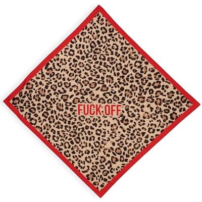 Fisura – Foulard femme original « F*ck Off » imprimé léopard rouge, bandana carré 70 x 70 cm, accessoire mode pour cou, tête ou sac, idée cadeau tendance femme Fisura – Foulard femme original « F*ck Off » imprimé léopard rouge, bandana carré 70 x 70 cm, accessoire mode pour cou, tête ou sac, idée cadeau tendance femme