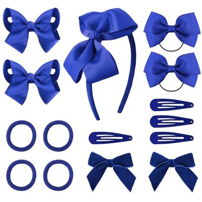 DRESHOW 15 Pièces Accessoires pour Cheveux Fille Pinces à Cheveux avec Nœud, Serre-tête, Barrettes à Ruban, Nœuds et Élastiques pour Écolières Bambins et Adolescents Cadeau d'anniversaire de Noël DRESHOW 15 Pièces Accessoires pour Cheveux Fille Pinces à Cheveux avec Nœud, Serre-tête, Barrettes à Ruban, Nœuds et Élastiques pour Écolières Bambins et Adolescents Cadeau d'anniversaire de Noël