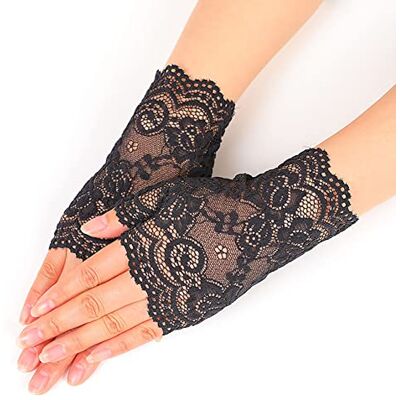 Wedity Gants de mariage de protection solaire Gants demi-doigts en dentelle Gants sans doigts en dentelle Gants courts en maille Gants noirs fins 1 Wedity Gants de mariage de protection solaire Gants demi-doigts en dentelle Gants sans doigts en dentelle Gants courts en maille Gants noirs fins 1