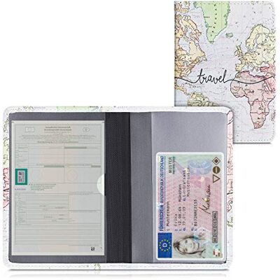 kwmobile Porte permis de conduire carte grise avec compartiments cartes passeport Étui portefeuille de protection en simili cuir noir-multicolore kwmobile Porte permis de conduire carte grise avec compartiments cartes passeport Étui portefeuille de protection en simili cuir noir-multicolore