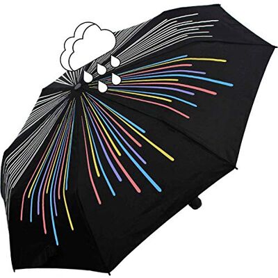 Knirps Parapluie à changement de couleur arc-en-ciel, Parapluie de poche automatique, 96 cm Knirps Parapluie à changement de couleur arc-en-ciel, Parapluie de poche automatique, 96 cm
