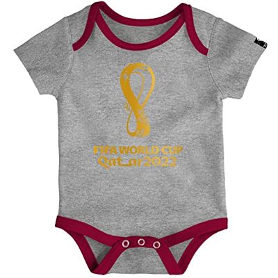 FIFA Mixte bébé Body pour bébé avec logo officiel de la Coupe du monde de la 2022, gris, 18 mois FIFA Mixte bébé Body pour bébé avec logo officiel de la Coupe du monde de la 2022, gris, 18 mois