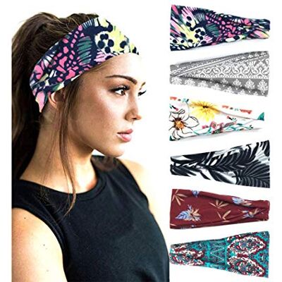 DRESHOW 6 Pièces Bandeau Cheveux pour Femme Yoga Courir Bandeaux Sport Entraînement Bandeaux Mignon Accessoire DRESHOW 6 Pièces Bandeau Cheveux pour Femme Yoga Courir Bandeaux Sport Entraînement Bandeaux Mignon Accessoire