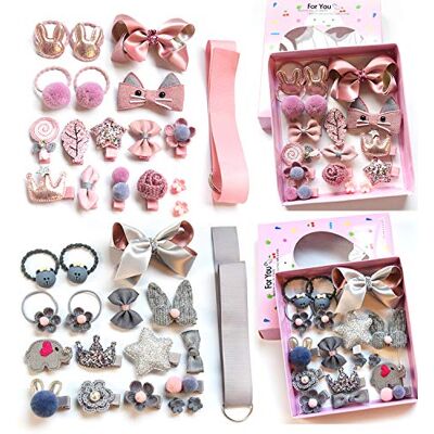 HCliptie 36 pièces bébé fille accessoires de cheveux Clips mignon cheveux arcs bébé élastique cheveux cravates boîte-cadeau HCliptie 36 pièces bébé fille accessoires de cheveux Clips mignon cheveux arcs bébé élastique cheveux cravates boîte-cadeau
