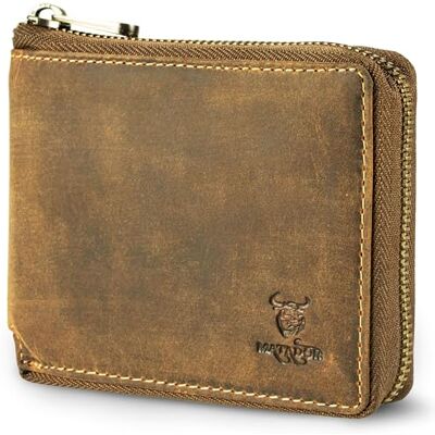 MATADOR BADALONA Portefeuille en cuir pour homme avec boîte cadeau élégante, portefeuille élégant en cuir avec bloqueur RFID, portefeuille de luxe avec fermeture éclair et de nombreux compartiments MATADOR BADALONA Portefeuille en cuir pour homme avec boîte cadeau élégante, portefeuille élégant en cuir avec bloqueur RFID, portefeuille de luxe avec fermeture éclair et de nombreux compartiments