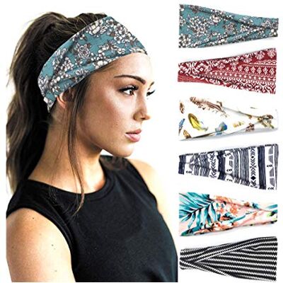 DRESHOW 6 Pièces Bandeau Cheveux pour Femme Yoga Courir Bandeaux Sport Entraînement Bandeaux Mignon Accessoire DRESHOW 6 Pièces Bandeau Cheveux pour Femme Yoga Courir Bandeaux Sport Entraînement Bandeaux Mignon Accessoire