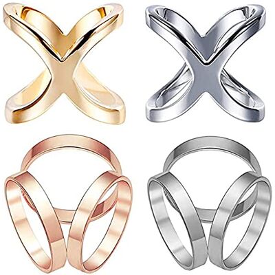 FDDU Anneaux Clip Femme Elégant, 4 Pièces Broches Clip Foulard, Pinces à Echarpe Foulard Boucle, Alliage de Zinc Trois Anneaux Simple Écharpe Clip pour Dames Foulards En Soie, Foulards (Or + Argent), Métal FDDU Anneaux Clip Femme Elégant, 4 Pièces Broches Clip Foulard, Pinces à Echarpe Foulard Boucle, Alliage de Zinc Trois Anneaux Simple Écharpe Clip pour Dames Foulards En Soie, Foulards (Or + Argent), Métal