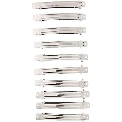 Bivwopei Lot de 10 barrettes françaises vierges en métal argenté Pinces à cheveux à ressort Pinces à cheveux à faire soi-même Bivwopei Lot de 10 barrettes françaises vierges en métal argenté Pinces à cheveux à ressort Pinces à cheveux à faire soi-même