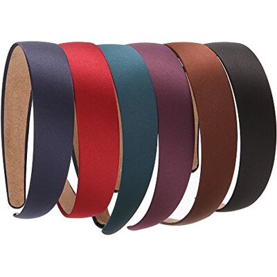 LONEEDY 6 PCS Hard Headbands, 1 Inch Wide Non-slip Ribbon Hairband for Women LONEEDY 6 PCS Hard Headbands, 1 Inch Wide Non-slip Ribbon Hairband for Women