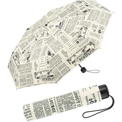 happy rain Parapluie Newspaper, Ouvre-main parapluie de poche, 95 cm happy rain Parapluie Newspaper, Ouvre-main parapluie de poche, 95 cm