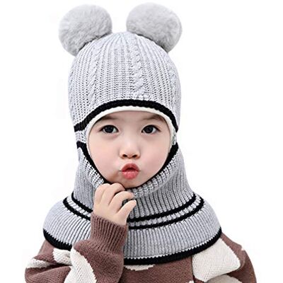 iEasey Bonnet d'hiver 3 en 1 pour bébé garçon et fille avec cache-oreilles en tricot épais Cache-cou Chauffe-cou Doublure en peluche moelleuse Bonnet pour tout-petits Pour temps froid Cadeau de iEasey Bonnet d'hiver 3 en 1 pour bébé garçon et fille avec cache-oreilles en tricot épais Cache-cou Chauffe-cou Doublure en peluche moelleuse Bonnet pour tout-petits Pour temps froid Cadeau de