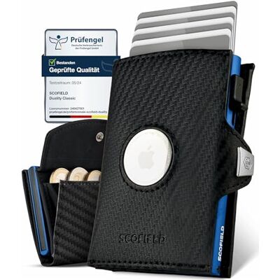 SF SCOFIELD Duality AirTag Wallet avec compartiment à monnaie, portefeuille pour 8 à 9 cartes, portefeuille pour homme avec protection RFID, portefeuille intelligent, porte-cartes avec poche Air Tag SF SCOFIELD Duality AirTag Wallet avec compartiment à monnaie, portefeuille pour 8 à 9 cartes, portefeuille pour homme avec protection RFID, portefeuille intelligent, porte-cartes avec poche Air Tag