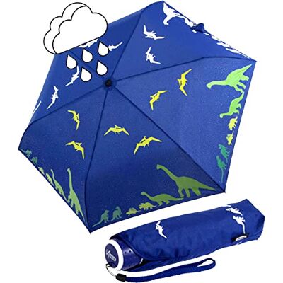 iX-brella Mini parapluie Safety Reflex extra léger pour enfant, Dinosaures, 95 cm, Parapluie de poche avec ouverture manuelle iX-brella Mini parapluie Safety Reflex extra léger pour enfant, Dinosaures, 95 cm, Parapluie de poche avec ouverture manuelle