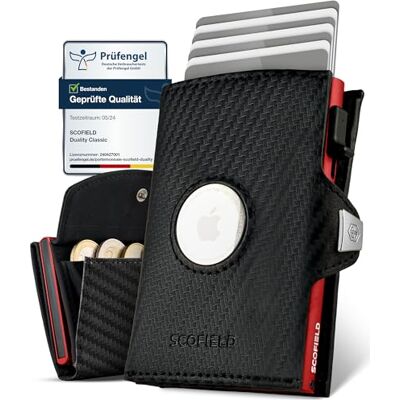 SF SCOFIELD Duality Airtag Wallet avec compartiment à monnaie I Portefeuille pour 8 à 10 cartes I Portefeuille homme avec protection RFID I Portefeuille fin I Smart Wallet I Étui pour cartes avec SF SCOFIELD Duality Airtag Wallet avec compartiment à monnaie I Portefeuille pour 8 à 10 cartes I Portefeuille homme avec protection RFID I Portefeuille fin I Smart Wallet I Étui pour cartes avec