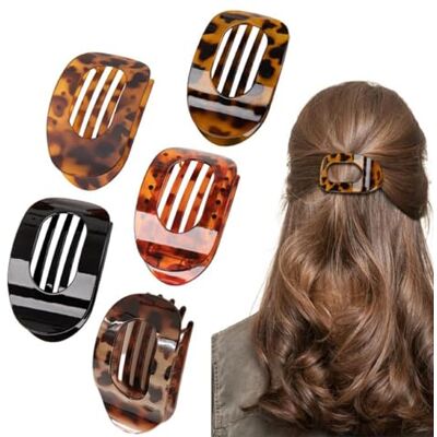 deegbbyi Lot de 5 pinces à cheveux plats, épingles à cheveux plates antidérapantes, élégante épingle à cheveux français, forte tenue fermoirs, design incurvé, pour femmes, filles, cheveux épais et deegbbyi Lot de 5 pinces à cheveux plats, épingles à cheveux plates antidérapantes, élégante épingle à cheveux français, forte tenue fermoirs, design incurvé, pour femmes, filles, cheveux épais et