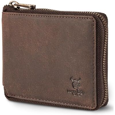 MATADOR BADALONA Portefeuille en cuir pour homme avec boîte cadeau élégante, portefeuille élégant en cuir avec bloqueur RFID, portefeuille de luxe avec fermeture éclair et de nombreux compartiments MATADOR BADALONA Portefeuille en cuir pour homme avec boîte cadeau élégante, portefeuille élégant en cuir avec bloqueur RFID, portefeuille de luxe avec fermeture éclair et de nombreux compartiments