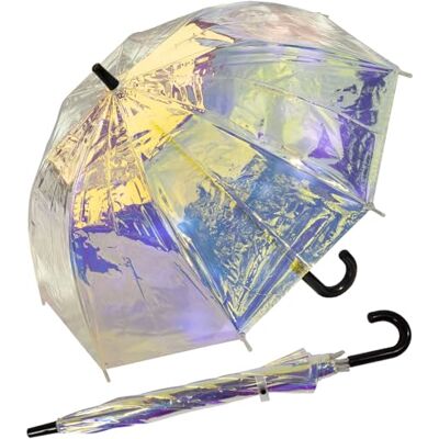 X-brella Shiny Kids parapluie pour enfant Cloche transparent irisé, Transparent/multicolore, 72 cm, Ouverture manuelle X-brella Shiny Kids parapluie pour enfant Cloche transparent irisé, Transparent/multicolore, 72 cm, Ouverture manuelle