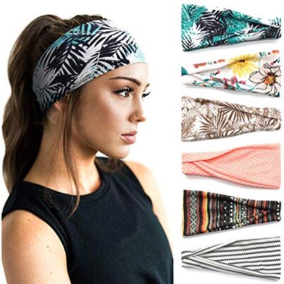 DRESHOW 6 Pièces Bandeau Cheveux pour Femme Yoga Courir Bandeaux Sport Entraînement Bandeaux Mignon Accessoire DRESHOW 6 Pièces Bandeau Cheveux pour Femme Yoga Courir Bandeaux Sport Entraînement Bandeaux Mignon Accessoire