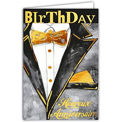 AFIE 69-7055 Carte Anniversaire Homme Chic Veste Costume Nœud Papillon AFIE 69-7055 Carte Anniversaire Homme Chic Veste Costume Nœud Papillon