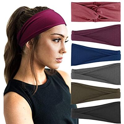 DRESHOW 6 Pièces Bandeau Cheveux pour Femme Yoga Courir Bandeaux Sport Entraînement Bandeaux Mignon Accessoire DRESHOW 6 Pièces Bandeau Cheveux pour Femme Yoga Courir Bandeaux Sport Entraînement Bandeaux Mignon Accessoire