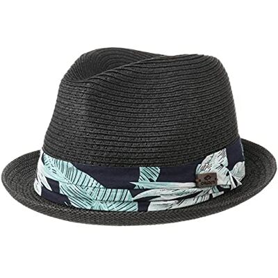 CHILLOUTS Chicago Player Chapeau de paille Femmes/Hommes, schwarz., 55-57 cm CHILLOUTS Chicago Player Chapeau de paille Femmes/Hommes, schwarz., 55-57 cm