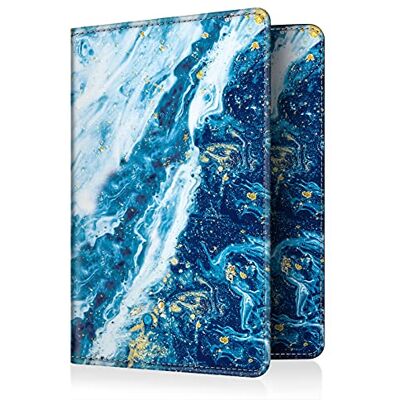 FINTIE Porte-Passeport Housse Voyage Protecteur Portefeuille Pochette Etui de Protection pour Passeport, Carte d'embarquement, Carte d'identit, Vague Sablé FINTIE Porte-Passeport Housse Voyage Protecteur Portefeuille Pochette Etui de Protection pour Passeport, Carte d'embarquement, Carte d'identit, Vague Sablé