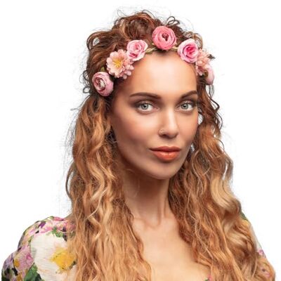 Bandeau Fleuri Rose - Accessoire pour Printemps & Été Bandeau Fleuri Rose - Accessoire pour Printemps & Été