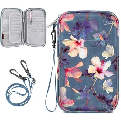 FINTIE Porte-passeport familial pour voyage, 6 personnes, grande capacité, blocage RFID, organiseur de documents de voyage, pochette avec porte-stylo, porte-clés, cartes de crédit, étui pour femmes et FINTIE Porte-passeport familial pour voyage, 6 personnes, grande capacité, blocage RFID, organiseur de documents de voyage, pochette avec porte-stylo, porte-clés, cartes de crédit, étui pour femmes et