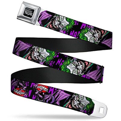 Buckle-Down Ceinture pour homme, Detective Comics Joker Holding Teeth Issue 23.1 Couverture Pose/Ha! Ha! Ha! Noir/Violet, 1.5" Wide, 24/38" Long Buckle-Down Ceinture pour homme, Detective Comics Joker Holding Teeth Issue 23.1 Couverture Pose/Ha! Ha! Ha! Noir/Violet, 1.5" Wide, 24/38" Long