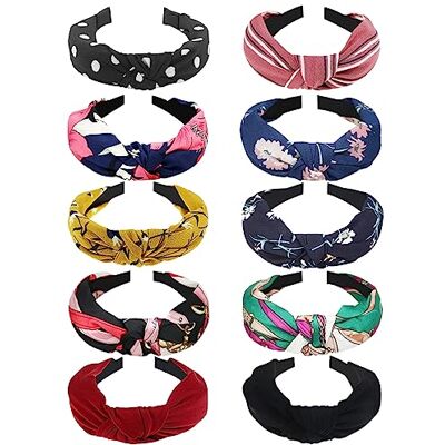 DRESHOW 10 PCS Boho Bandeaux pour les Femmes Filles, Élastique Bandeau Cheveux leur Vintage Imprimé Serre Tête Bandeaux avec Nœuds Hair Accessoires DRESHOW 10 PCS Boho Bandeaux pour les Femmes Filles, Élastique Bandeau Cheveux leur Vintage Imprimé Serre Tête Bandeaux avec Nœuds Hair Accessoires