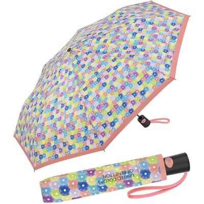 United Benetton Mini parapluie de poche automatique à pois, Blooming Dots Peach, 95 cm United Benetton Mini parapluie de poche automatique à pois, Blooming Dots Peach, 95 cm