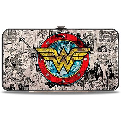 Buckle-Down Porte-monnaie pour femme Hinge Wonder Woman, multicolore, taille unique Buckle-Down Porte-monnaie pour femme Hinge Wonder Woman, multicolore, taille unique