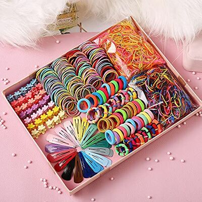 HCliptie Lot de 780 accessoires pour cheveux pour bébé et petite fille, pinces à cheveux, nœuds, cravates, barrettes, épingles à cheveux, ornements de tête multicolores HCliptie Lot de 780 accessoires pour cheveux pour bébé et petite fille, pinces à cheveux, nœuds, cravates, barrettes, épingles à cheveux, ornements de tête multicolores